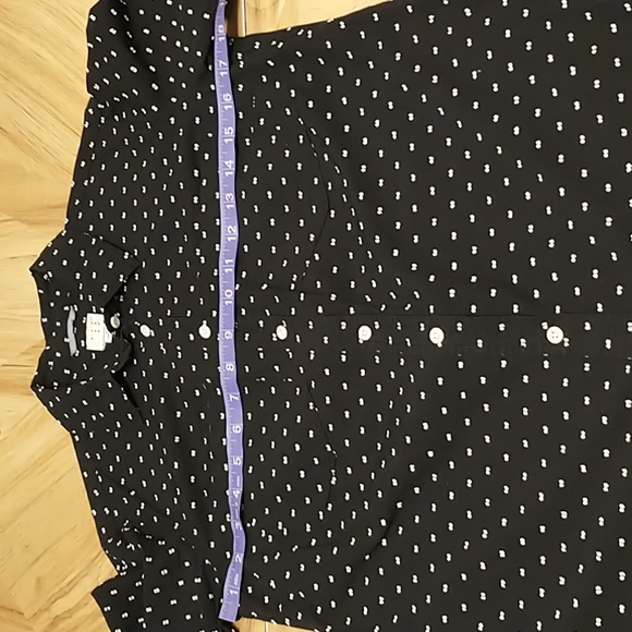 a.n.d eawy Collared Button Down Front Pocket Long Sleeve Textured S Top - Picture 5 of 13